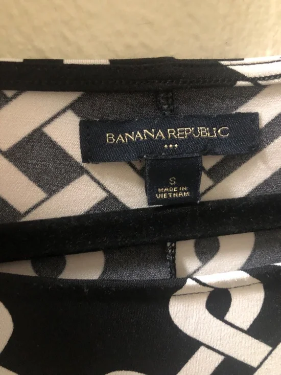 Banana Republic Size S  Black and White Chain Link Knee Length Dress EUC Cute - Picture 3 of 4